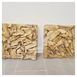 2 PC WOOD ART