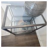 GLASS & METAL SIDE TABLE
