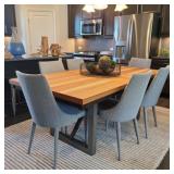 7 PC DINNER TABLE W/ UPHOLSTERED CHAIRS