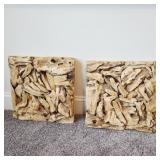 2 PC WOOD ART