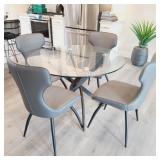 GLASSTOP DINING TABLE W/ CHAIRS