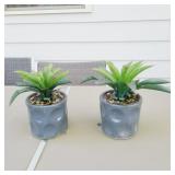2 PC FAUX OUTDOOR PLANTS