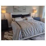 KING CREAM UPHOLSTERED BED