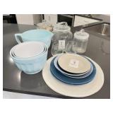 ASSORTED DINNERWARE W/ CANISTERS