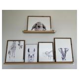 7PC FRAMED CANVASES & SHELVES