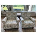 2PC UPHOLSTERED CHAIRS & PILLOWS