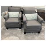 TWO (2) UPHOLSTERED CHAIRS W/PILLOWS