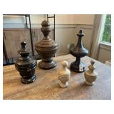 FIVE (5) WOOD FINIALS