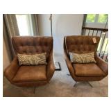 TWO (2) SWIVEL CHAIRS W/PILLOWS