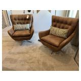 TWO (2) SWIVEL CHAIRS W/PILLOWS