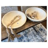 3PC FRAMED PRINT AND DECO BOWLS