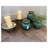 5PC CANDLE HOLDERS AND VASES