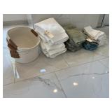 ASSORTED TOWELS & BASKETS