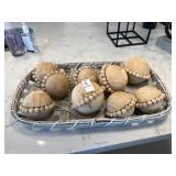 DECO TRAY W/WOOD ORBS
