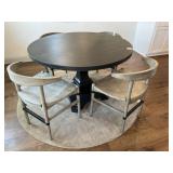5PC PEDESTAL DINING TABLE & CHAIRS
