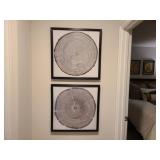 BLACK & WHITE TREE RING PRINTS WITH BLACK FRAMES;