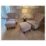 TWO (2) ARM CHAIRS W/FOOTRESTS