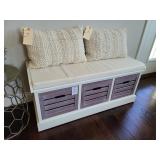 BENCH W/STORAGE & PILLOWS