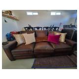 LEATHER SOFA W/ PILLOWS