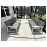 2PC OUTDOOR PATIO BENCHES