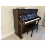 UPRIGHT PIANO, BENCH AND ACCESSORIES