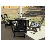 5PC PATIO CHAIRS AND FIREPIT