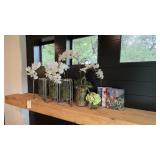 8PC ASSORTED FAUX FLORALS & BOOKS