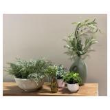 5PC FAUX GREENERY