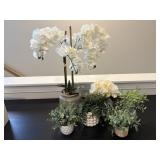 6PC FAUX GREENERY & FAUX  FLORALS