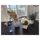 4PC FAUX FLORAL & GREENERY