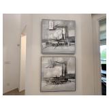 2PC LARGE FRAMED CANVASES