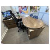 3PC DESK, CHAIR AND CABINET