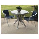 3PC OUTDOOR DINING TABLE AND CHAIRS