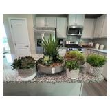 8PC FAUX FLORAL & GREENERY