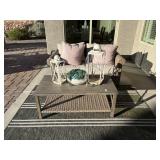 3PC OUTDOOR SOFA, TABLE & RUG