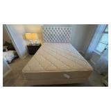 4PC QUEEN HEADBOARD, MATTRESS SET & FRAME