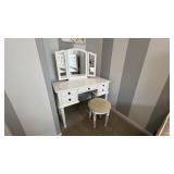 3PC VANITY W/ MIRROR & STOOL