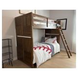 4PC TWIN BUNKBED, MATTRESSES AND BEDDING