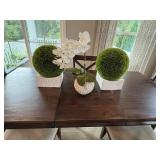 3PC FAUX TOPIARY & FLORAL DECOR