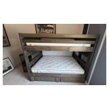 5PC FULL BUNKBED W/ MATRESSES & DRESSERS