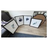 4PC ASSORTED FRAMED PRINTS
