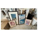 4PC ASSORTED FRAMED PRINTS