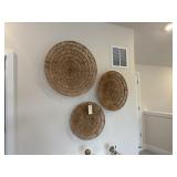 3PC RATTAN WALL ART