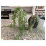 2PC VASES W/FAUX GREENERY