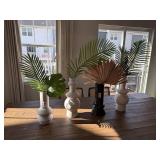 4PC VASES W/FAUX GREENERY