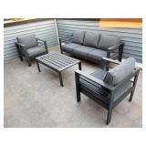 4PC PATIO COUCH, CHAIRS & COFFEE TABLE