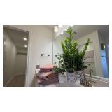 ASSORTED BATH ITEMS & FAUX PLANTS