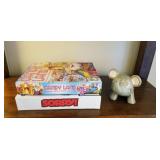CHILDREN GAMES AND ELEPHANT PIGGY BANK