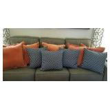 ORANGE AND BLUE DÉCOR PILLOWS 10PC