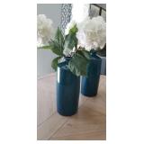 BLUE VASE W/ FLOWERS 2PC